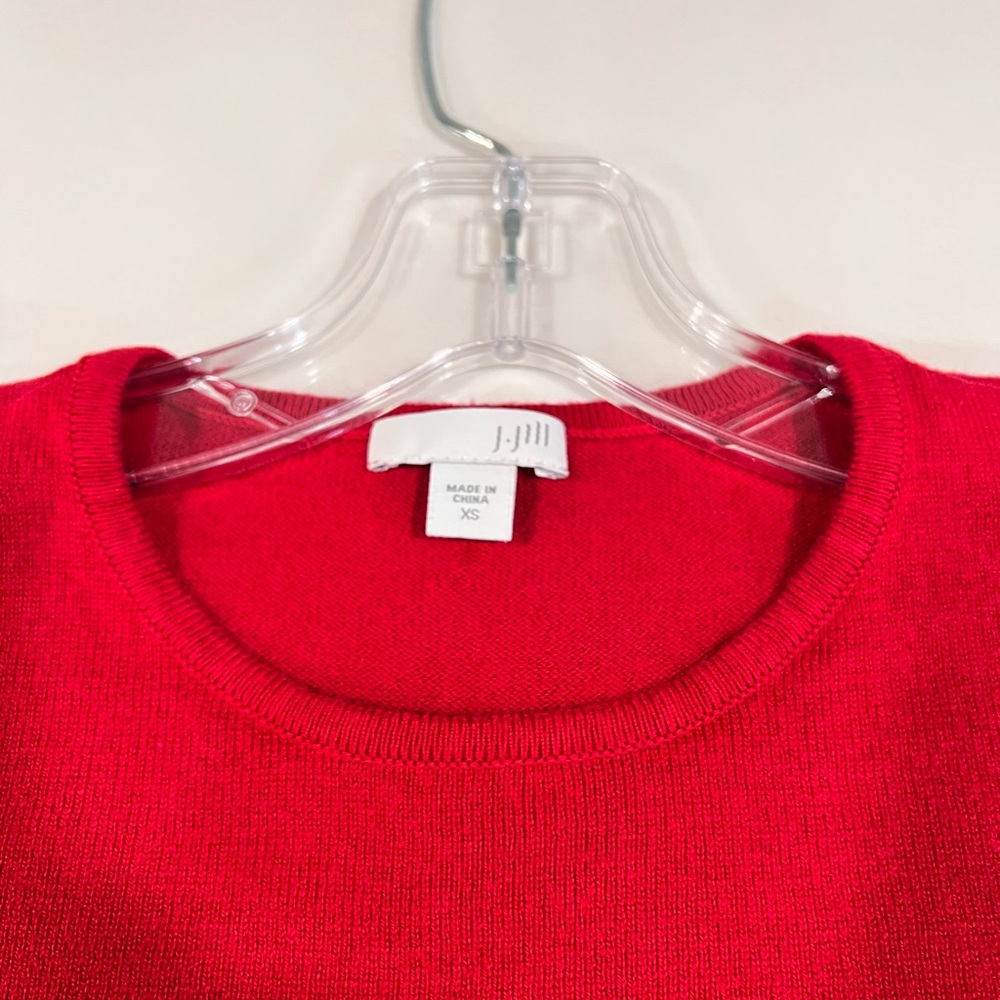 J. Jill Women’s Red Trapeze Long Sleeve Pullover‎ Sweater A-Line Size XS - Picture 6 of 12